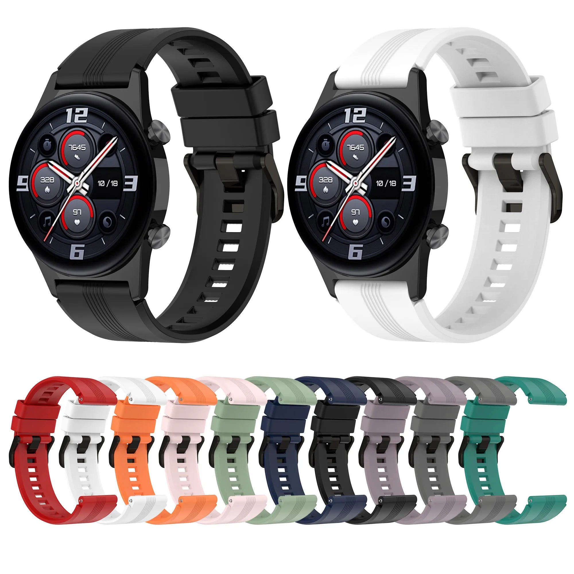 FORWELLENY Factory 22mm Sport Silicone Rubber Smart Watch Band Straps for huawei GT2 46mm Honor Watch GS3 Men Accessories