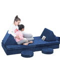 Multi-functional Traditional Fabric Collapsible Children Living Room Sofa Set with Certi-PUR Foam Cushions Kids Play Couch