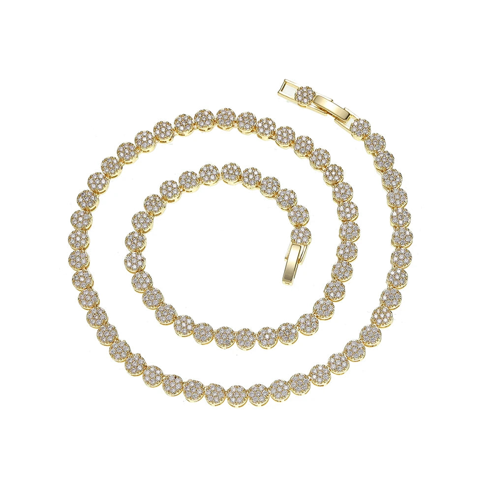 BC216  5MM Round Zircon Tennis Chain Men and Women Necklace Fashion Jewelry Brass Micro Pave CZ