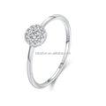 Anu Jewel Gra Certificate  0.3ct Small Round Bag Moissanite Ring 925 Sterling Silver for Women Gift Wedding Fine Jewelry