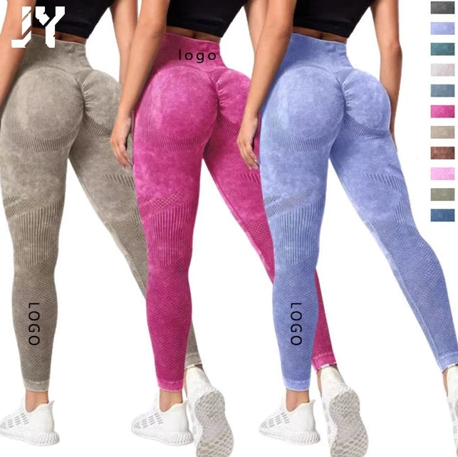 Joyyoung Custom Logo High Waist Women's Leggings  Yoga Pants for Woman Seamless Yoga Leggings  for Women