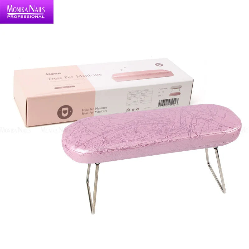 Wholesale Professional Manicure Arm Rest Pillow Foldable Steel Foot Soft Leather Nail Pillow for Manicure 10 Pcs Minimum Order