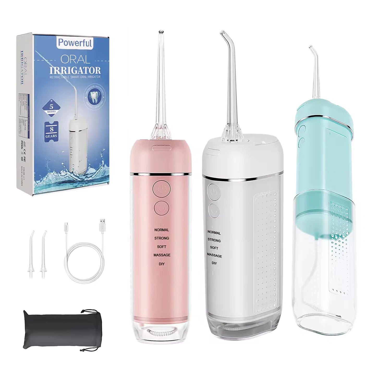 Portable Mini Water Flosser 200ML IPX7 Waterproof Type-C Charging 2000mAh Battery Dental Irrigator for Home & Travel Use