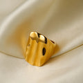 New Style Fashion Classic Texture Snake Design Layer 18K Gold Plated Plated Stainless Steel Opening Rings
