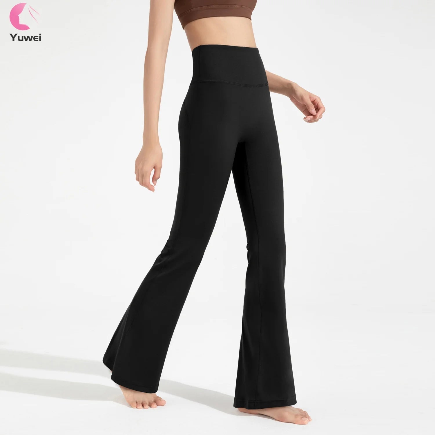 Womens Butterluxe High Waist Sport Gym Fitness Pants Wide Leg Bootcut With Pocket Yoga Flared Leggings
