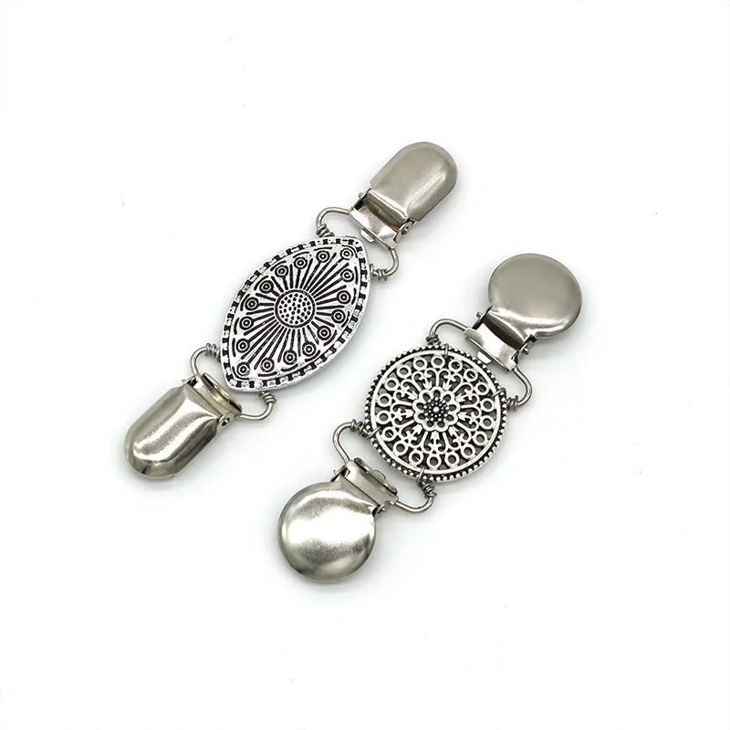 ZF Hot Sales Vintage Shawl Clip Silk Scarf Cardigan Button Sweater Cardigan Collar Clips for Women Jewelry