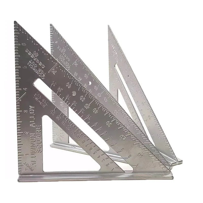 7/12 Inch 90 Degree Angle Imperial Triangle Ruler Speed Rafter Square Measurement Carpenter Combination Woodworking Hand Tool