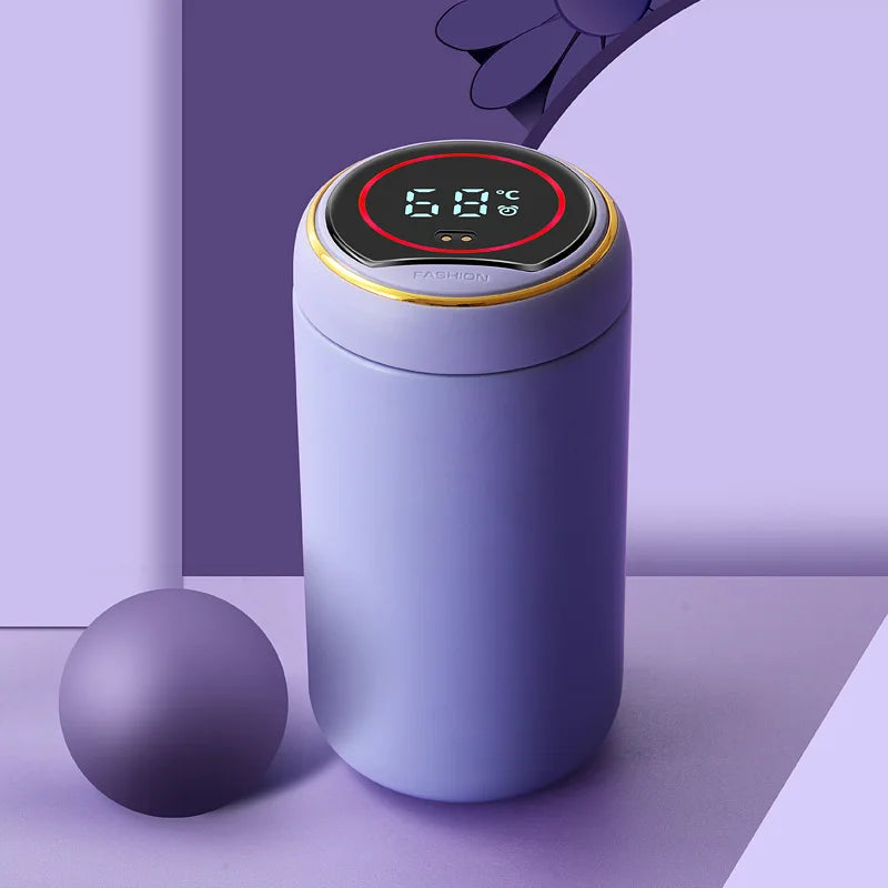 Cute Water Bottle With Led Temperature Stainless Steel Metal Water Bottle Tumbler Cup Vacuum Flask