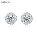 LUOTEEMI Charm Sunflower Flower Dainty Fashionable Cute Earing for Woman Zircon Stud Earring