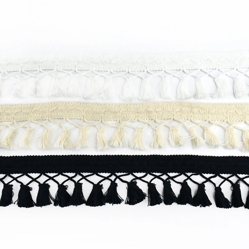 For RC386 6cm 100% Cotton Eco-Friendly Clothing Garment Trim Tassel Ribbon Home Decorative Fringe Lace
