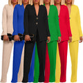 BN309 Trendy Ladies Suits Office Wear Long Sleeve Solid Color Blazer and Pants Set Women Formal Suit for Women Suits Set