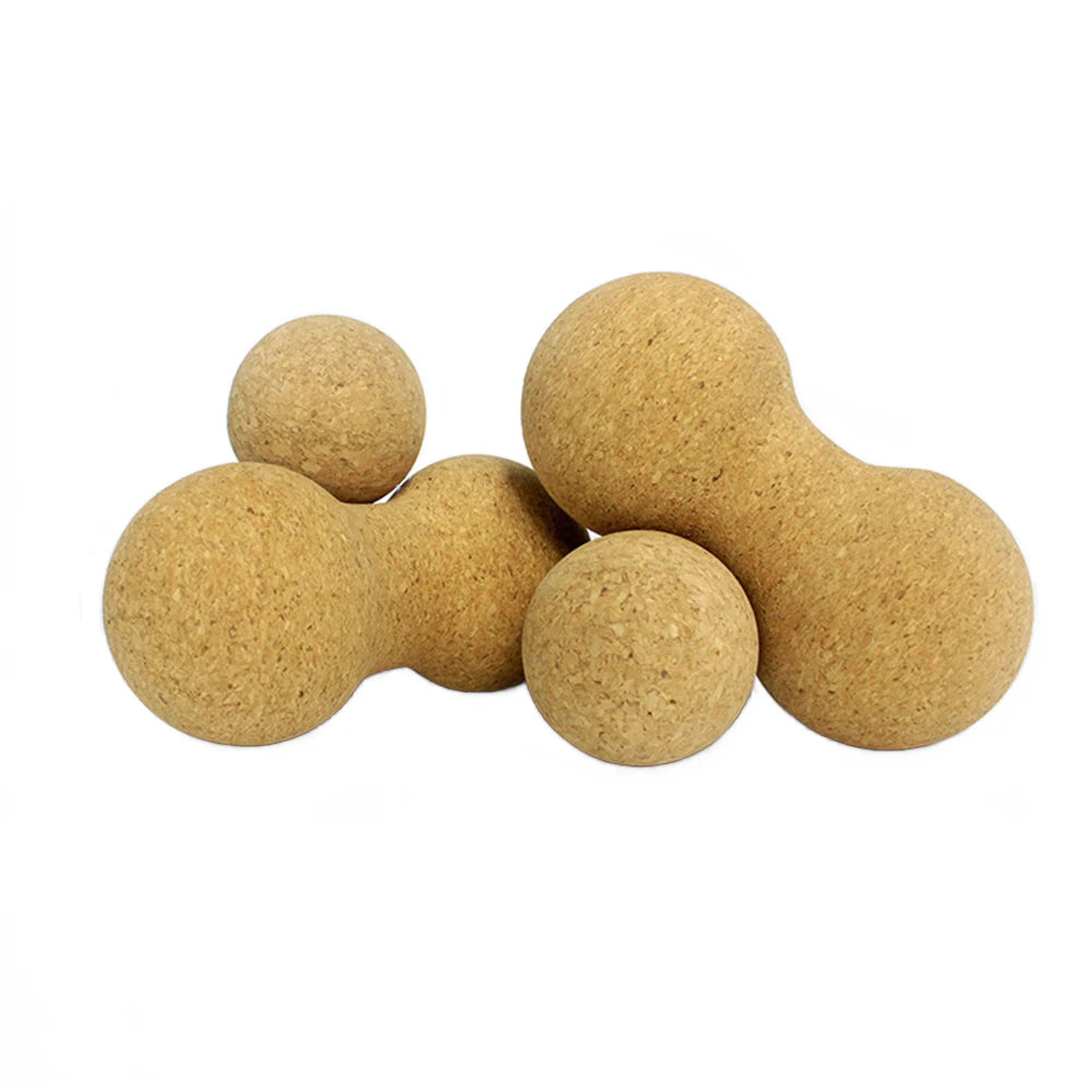 Factory Logo Customize Eco Friendly Cork Fitness Massage Peanut Ball for Yoga Fitness Relaxation Pain Relief and Stretching