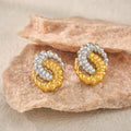 VINTAGE GLAMOROUS GEAR MIX COLOR EARRINGS 2025 Dazan NEW Winter INS 18k Gold Plated Hypoallergenic Stainless Steel for Mom Gift