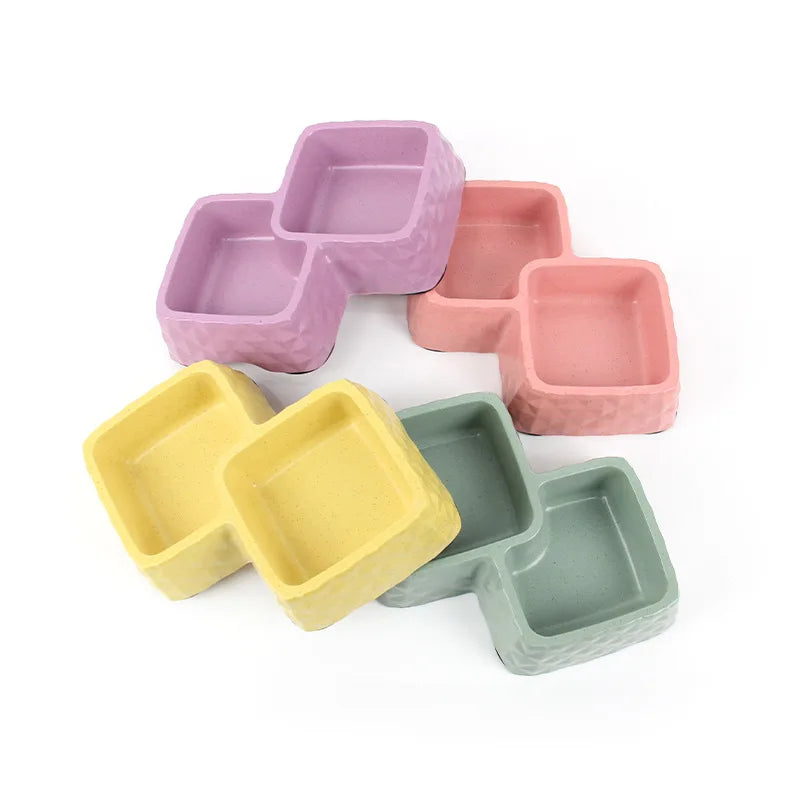 Wholesale Bamboo Fiber Custom logo Cat Pet Double Dog Bowl