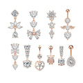 ZF Belly Button Ring Surgical Steel Belly Rings Hypoallergenic Belly Button Rings for Women