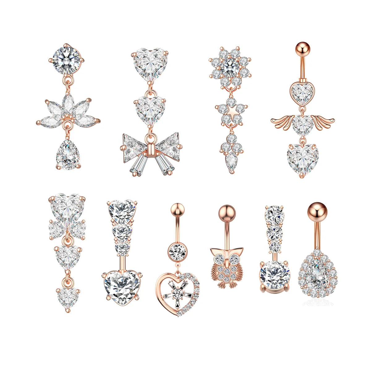 ZF Belly Button Ring Surgical Steel Belly Rings Hypoallergenic Belly Button Rings for Women