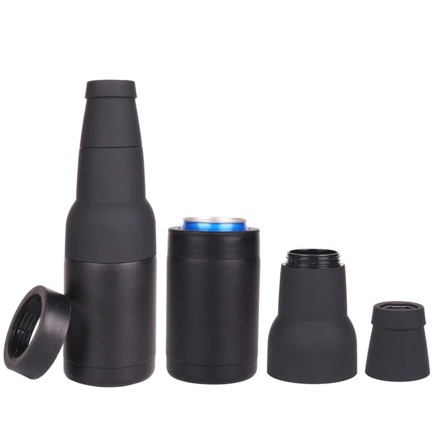 Double Wall Stainless Steel Multicolor Wholesale 12oz Beer Soda Beverages Bottle Cool 3 in 1 Thermos Powder Coated for DIY