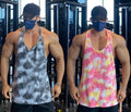 Men's Gym Workout Bodybuilding Camouflage Color Muscle Stringer Y Back Fitness Mesh Quick-dry Breathable Running Tank Tops