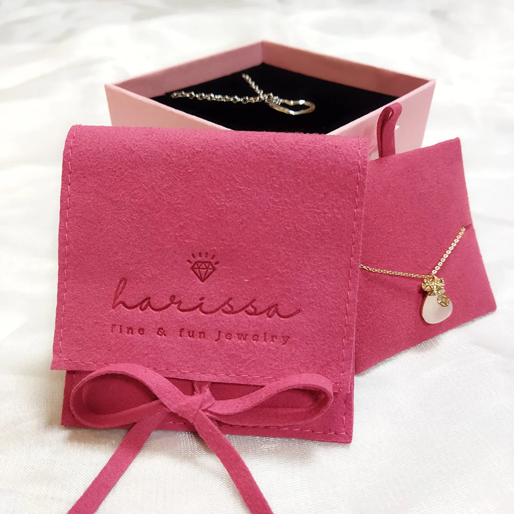 Luxury Microfiber Jewelry Bags with Custom Logo Round Packaging Pouch for Rings Earrings Necklace-Custom Jewelry Container