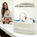Safy Baby Diaper Caddy Organizer Portable Nursery Storage Bin Basket Cotton Rope Fabric Tote Bag for Changing Table Baby Diaper
