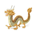 SHINNYGIFTS High-End Business Gifts Pewter Enamel Dragon Office Ornaments Full Diamond Metal with Plating Technique Zodiac Model