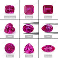 Cadermay Lab Rose Pink Sapphire Jewelry Pear Heart Asscher Fancy Shape Synthetic Ruby Gemstone with Inclusions Micro Cracks