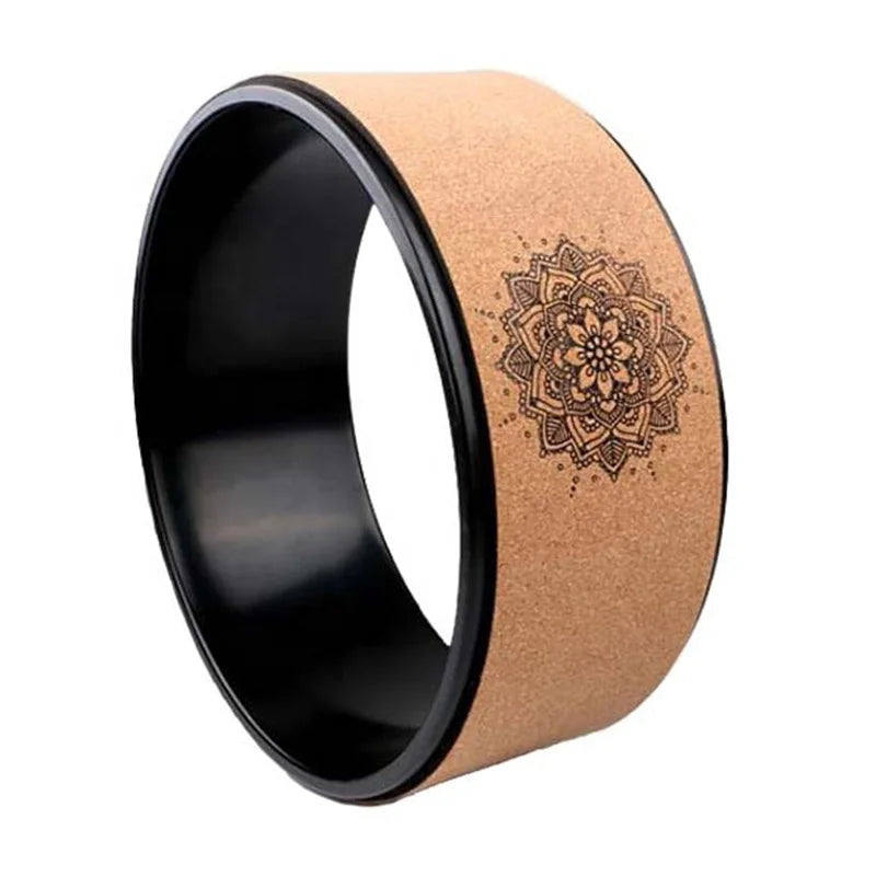Professional Wooden Fitness Accessory Cork Yoga Wheel