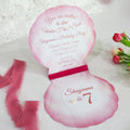 Ocean Theme Birthday Party Sea Shell Invite Pink Fold Card Wedding Invitation With Pear and Ribbon