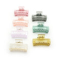 B.PHNE Fashion Visible Transparent Nonslip Plastic Hair Claw Clip Girls Personality Geometry Square Hollow Hair Clamp