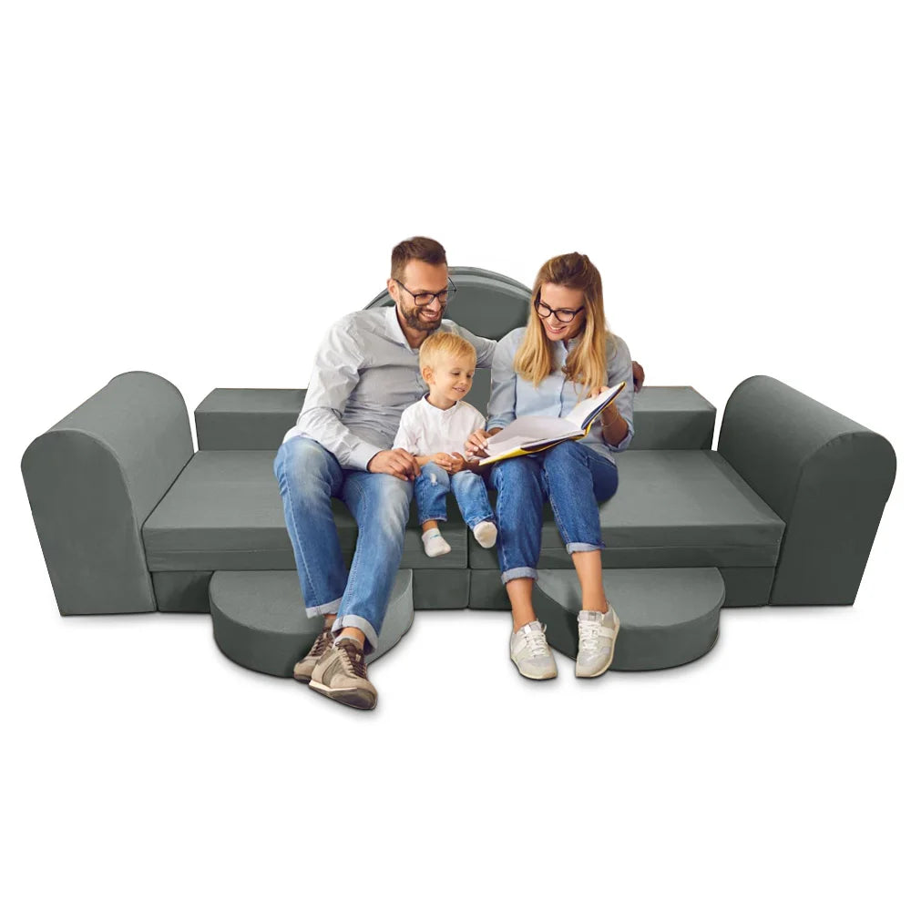 Factory Custom 12pcs Modular Kids Play Couch Convertible  Foam Sofa for Playroom Bedroom & Living Room