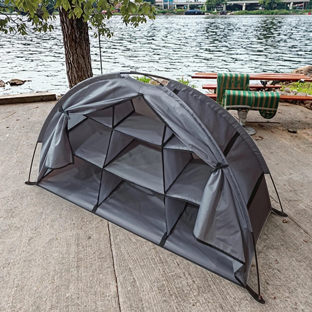 New Style Outdoor Tent & RV Camping Organizer for Storage Camping Gear and Accessories with 9-Shelf Storage
