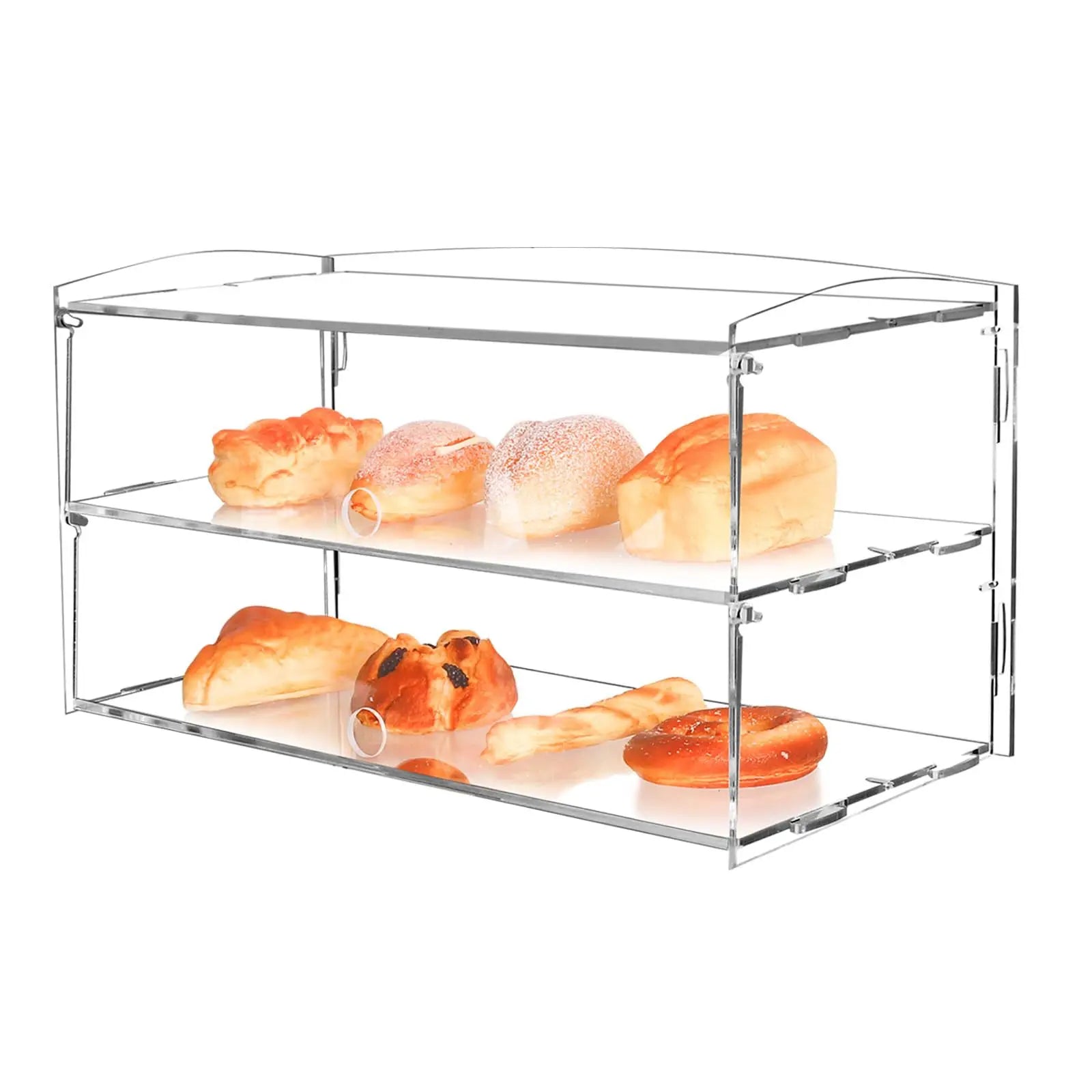 Custom Clear Acrylic Food Display Cabinet Bread Placement Dust-proof Finishing Rack Detachable Multi-layer Cake Storage Stand