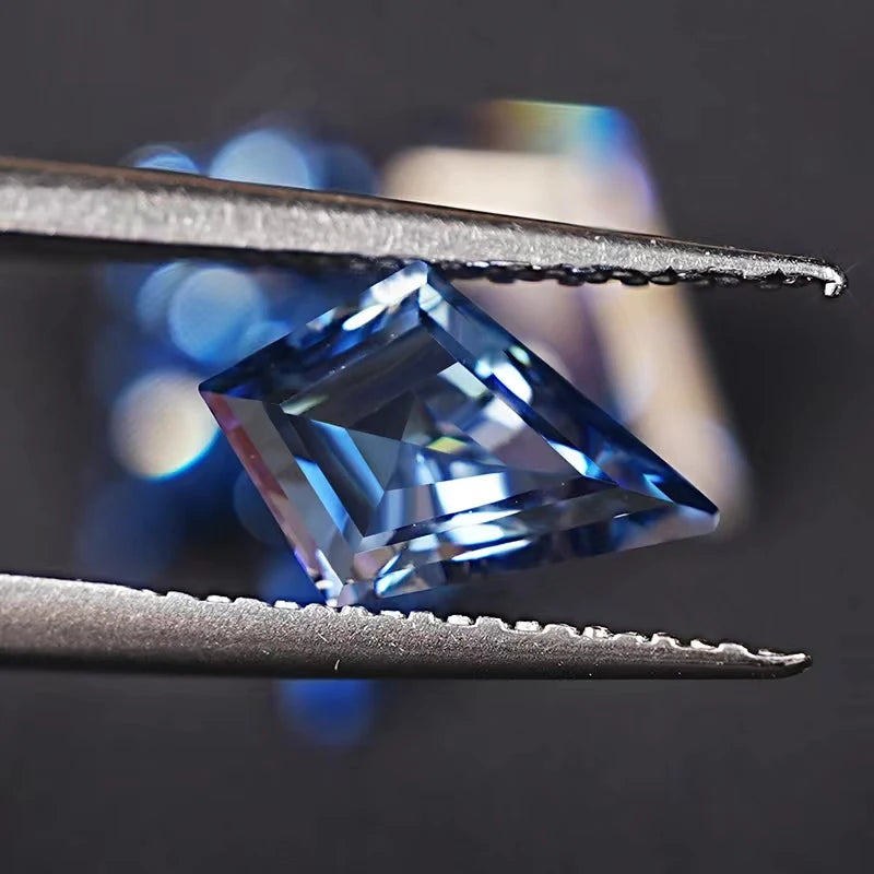 SICGEM Custom 2*4.5mm 1 Carat VVS Blue Moissanite Stones Unique Kite Shape Diamond Loose Moissanite