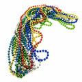 6mm 33" Multi Colors Necklaces Bundle Plastic Metallic Party Throw Beads Necklace Metallic Colors Mardi Gras Beads