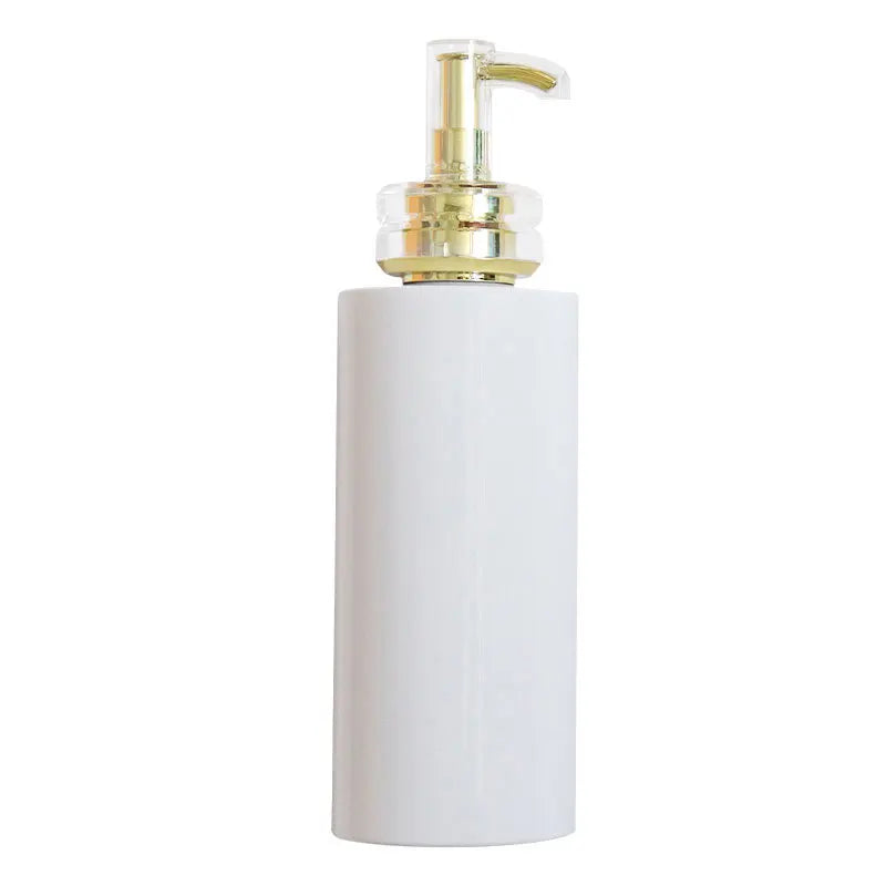 White PET Plastic 300ml/10oz Bottles with Gold Pump for Body Milk Facial Cleanser Lotion Cosmetics