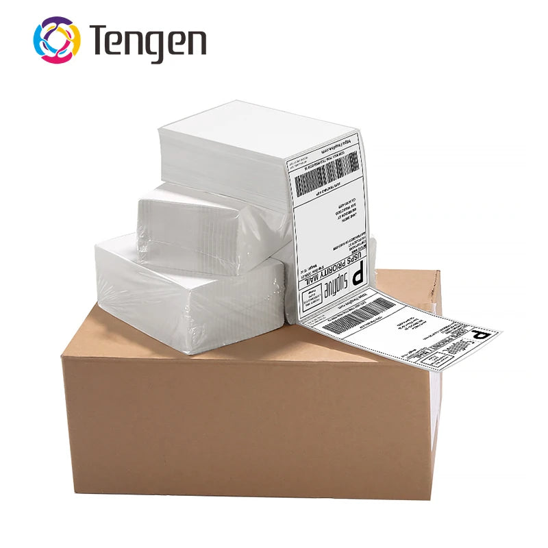 Low MOQ Thin Self Adhesive Product Thermal Labels 100 X 100mm Box Packaging Sticker Labels