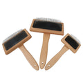 Animal Grooming Wood Handle Wooden Pin Slicker Cat Dog Pet Brush