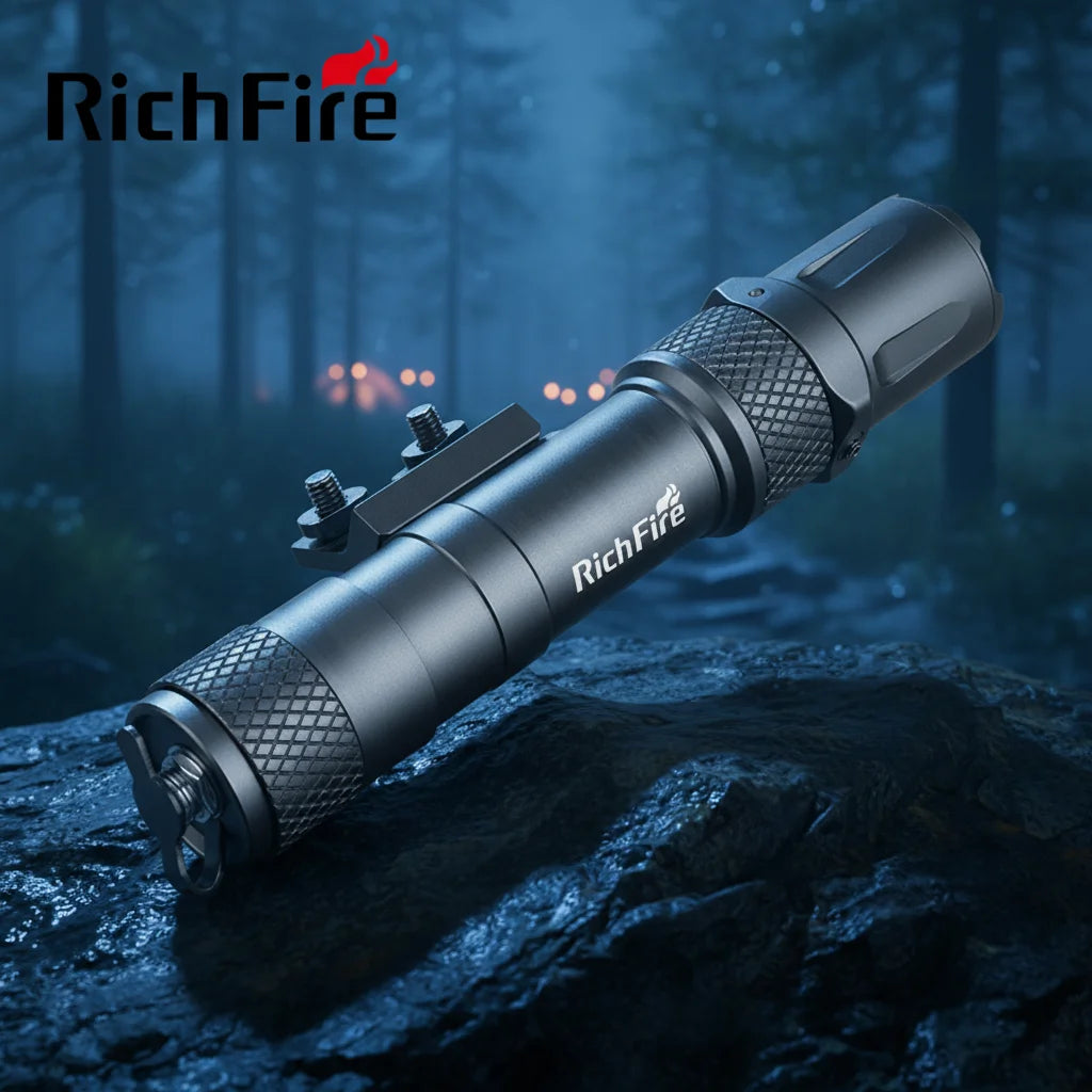 RichFire SFD-092LM Tactical Flashlight Rechargeable LED with 5MW Output Multifunction Torch Light and Case