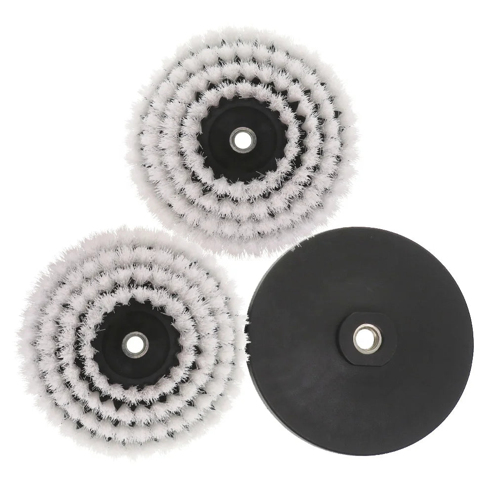 6Inch 150mm White Hollow Rodless M14-2 Electric Cleaning Brushes Car Wash Brush Detailing Brush for Automotive Household Clean