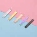 Double-Hole Rectangular Lettering DIY Jewelry Pendant Mirror Titanium Steel Hollow Love Long Peach Heart Fashionable Accessories