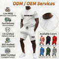 Summer Men's Leisure Sports Fitness Short Sleeve Shorts Solid Color Can Be Customized logo Suit Men's Set