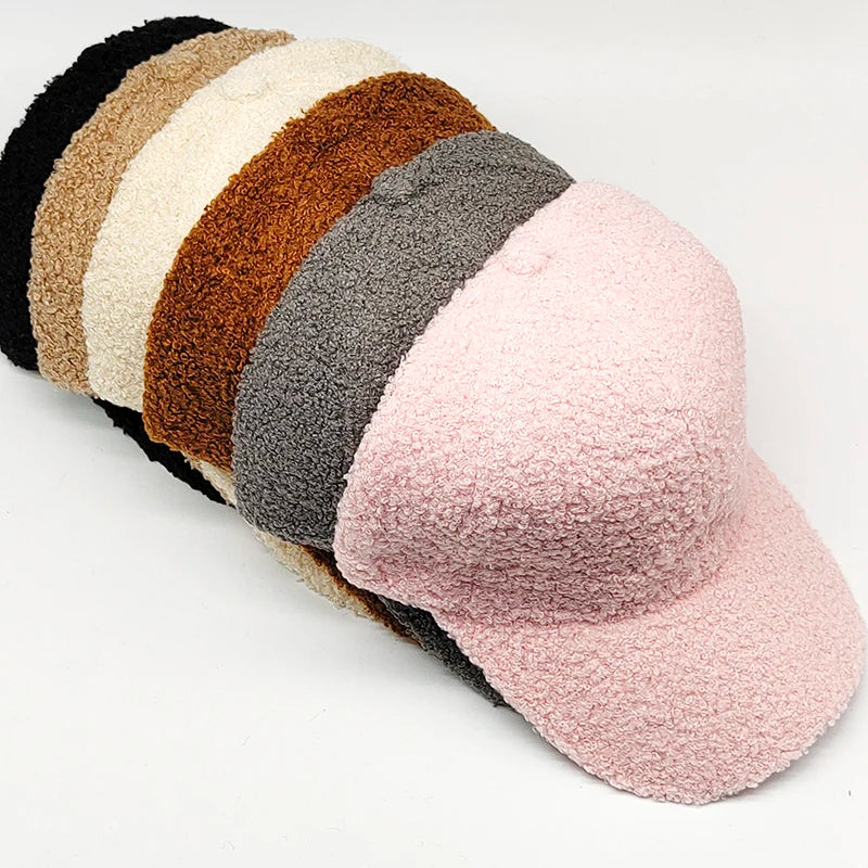 MIO Winter Warm Baseball Cap Fashion Teddy Curl Comfortable Hat New Trendy Baseball Sports Cap Adjustable Plush Sports Hat