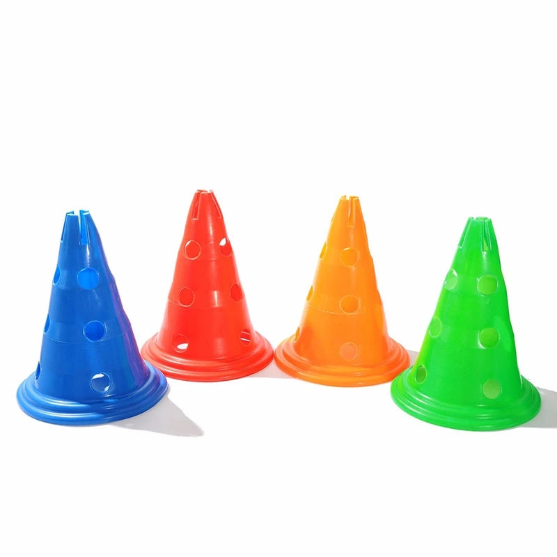 30cm High 3 Hole Colored Soccer Cones-Eco-Friendly Flexible Plastic for Outdoor Agility Training