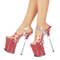 Summer New Fish Mouth Platform Thin Heel 20 cm Pole Dance High Heels Red Lips Transparent Fashion Sandals