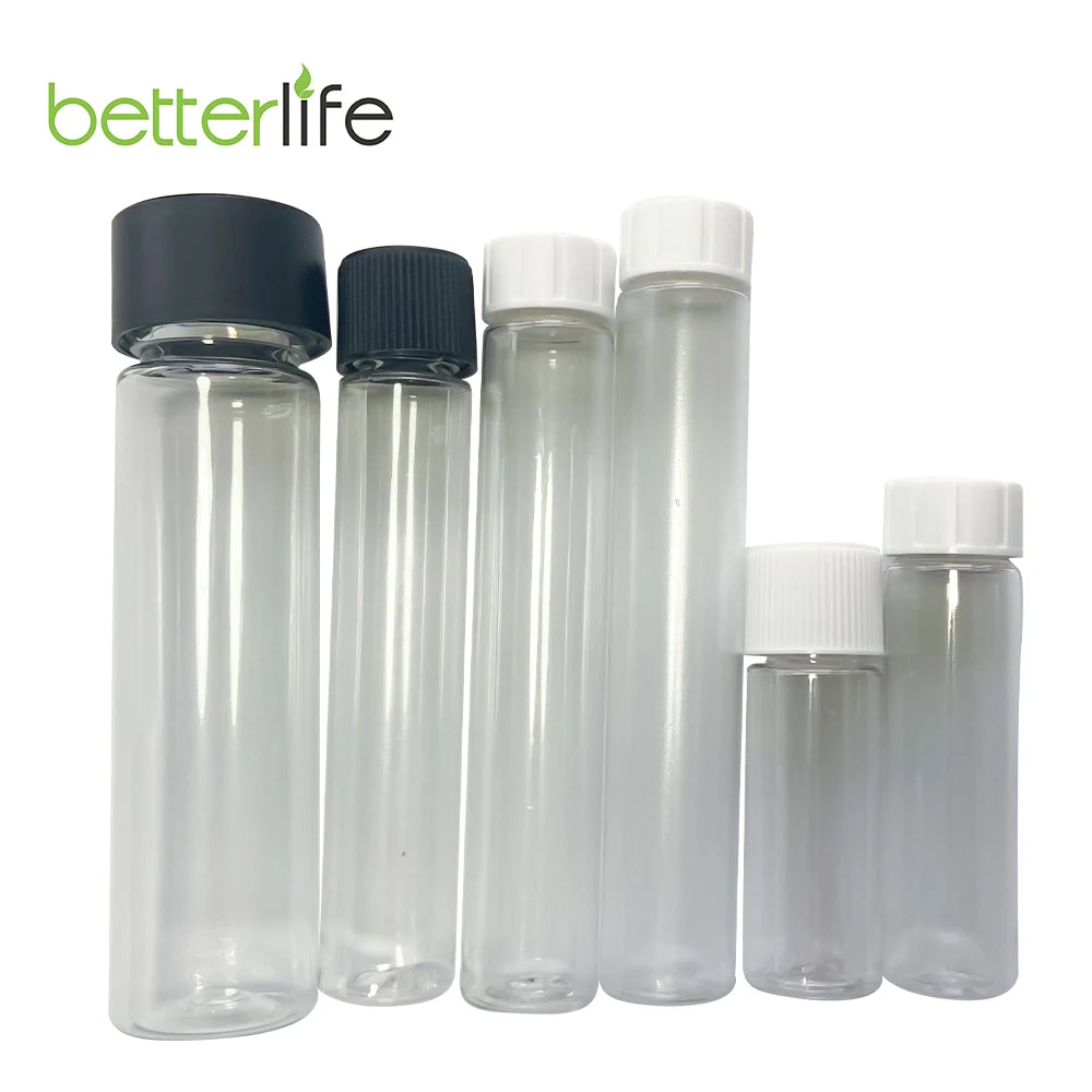 Custom Print Hot Stamping 116Mm 120Mm Pre Child Resistant Glass Jar Label Tube with Sticker and Screw Cap