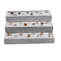 High End 24x26x9cm 3 Layers Velvet Wood Jewellery showcase Jewelry Organizer Packaging Display Tray for Bracelet Necklace Rings