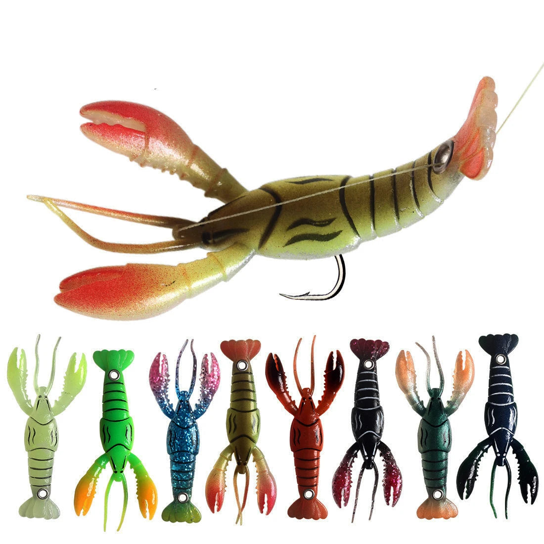 WEIHE 8.3cm/5.5g 8 Colors Simulation Shrimp Soft Bait Twitch Silicone Wobblers Artificial Swimbait Fishing Lure
