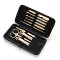 Professional Portable Manicure Pedicure Tool Set for Infant Gold PU Case with Stainless Steel Nail Clipper for Fingers and Feet