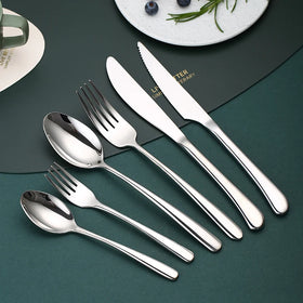 Stainless Steel 18/10 Luxury Back to School Restaurant Flatware Reusable Knife Fork Dessert Spoon Set