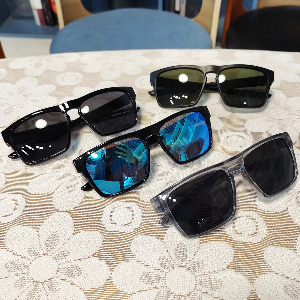 Finewell Retro Brand Designer Square Sports Eyewear Custom Logo Driving Fishing Golf Cycling Polarized Sunglasses for Men Women